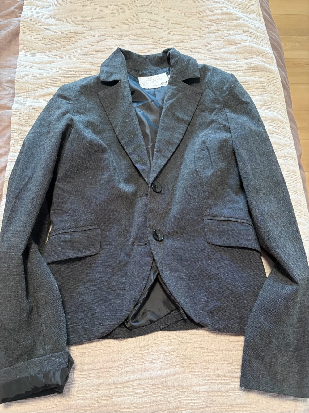 Dynamite Charcoal Gray Two-Button Women's Blazer